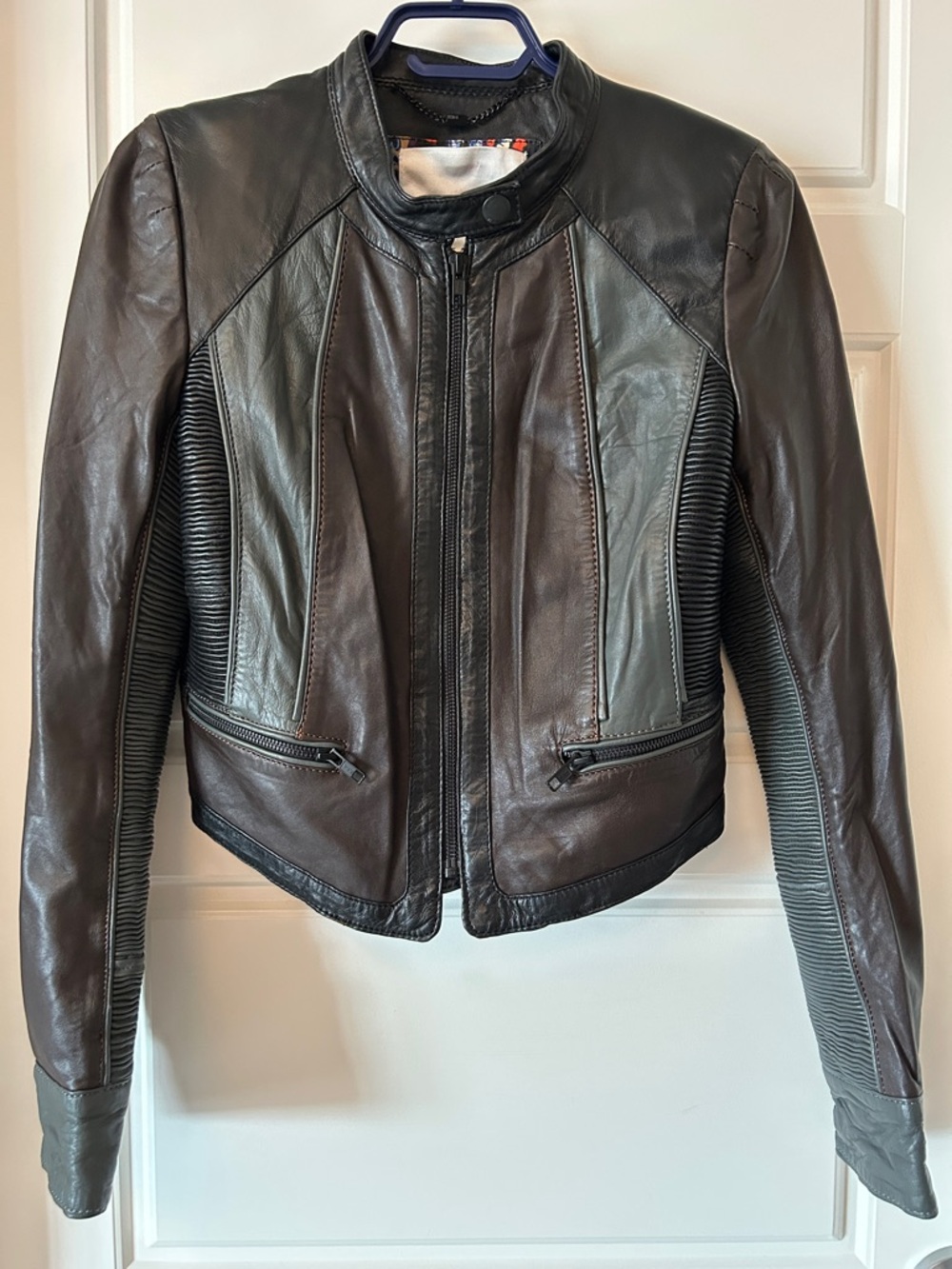 InWear vintage Women's three-Tone Leather Jacket